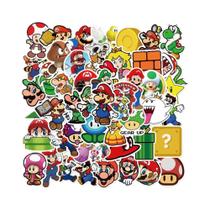 Adesivos De Anime Super Mario Bros 50pcs À Prova d'Água Para Skateboard, Guitarra, Laptop, Telefone,
