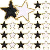 Adesivos de apliques de tecido Jexine 32 peças de estrelas de chenille de 6 cm