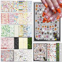 Adesivos de arte de unhas IDDFEVE, pacote de variedades natalinas de 36 folhas