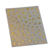 Adesivos De Arte Para Unhas Em Forma De Pétalas De Flor Dourada, Decalques De Manicure Com Folha