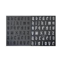 Adesivos De Arte Para Unhas Góticos Em Preto E Branco Com Alfabeto Romano 2/4pcs Decoração De Adesivos De Arte Para Unhas Góticos Em Preto E Branco Com Alfabeto Romano 2/4pcs Decoração De
