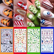 Adesivos de arte para unhas IDDFEVE, 24 folhas, Four Seasons Holiday