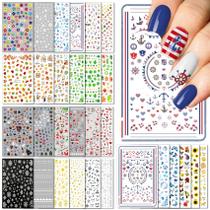 Adesivos de arte para unhas IDDFEVE, 30 folhas, designs sazonais