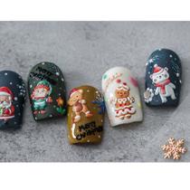 Adesivos de arte para unhas NATHRO Christmas 5D estereoscópicos (4 folhas)