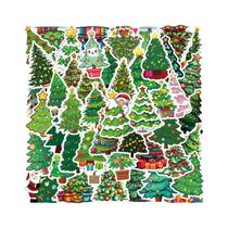 Adesivos De Árvore De Natal Em Estilo Cartoon, 55 Peças, Decalques DIY Para Mala, Skateboard,
