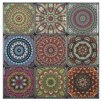 Adesivos de azulejo LONGKING Colorful Marroquina Kitchen (10 folhas)