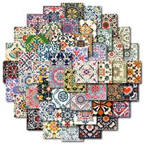Adesivos de azulejo vintage, florais, exóticos, boêmios, 50 unidades