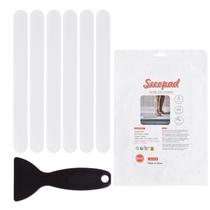 Adesivos de banheira antiderrapantes Secopad 36 unidades com raspador branco