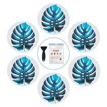 Adesivos de banheira antiderrapantes Secopad Large Leaves, 10 unidades com raspador