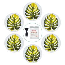 Adesivos de banheira antiderrapantes Secopad Large Leaves, 10 unidades com raspador