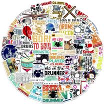 Adesivos de bateria, 50 peças, decalques de baterista, tambores de rock, impermeáveis Adesivos de bateria, 50 peças, decalques de baterista, tambores de rock, impermeáveis