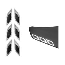 Adesivos De Carro Em Fibra De Carbono 3D Reflexivos 6pcs Acessórios Exteriores De Segurança Noturna Adesivos De Carro Em Fibra De Carbono 3D Reflexivos 6pcs Acessórios Exteriores De Segurança Noturna