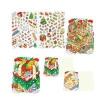 Adesivos De Cena Miniatura De Casa De Natal Em 3D Kawaii DIY Feitos À Mão Para Scrapbook Presentes