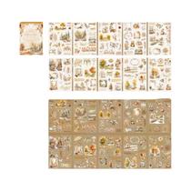 Adesivos De Cenário Retrô De Outono, 4 Estilos, 20 Folhas Por Pacote, Decoração Para Diário