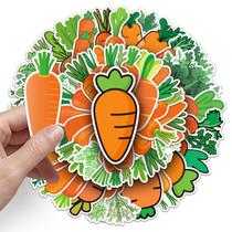Adesivos de cenoura, 50 peças, lindos decalques de vegetais de desenhos animados