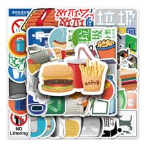 Adesivos de classificação de lixo, vinil impermeável, 54 unidades Adesivos de classificação de lixo, vinil impermeável, 54 unidades