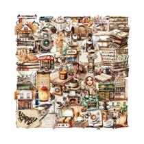 Adesivos De Clip De Alfabeto Retro Para Café 50pcs Impermeáveis PET Transparentes Para Decoração De