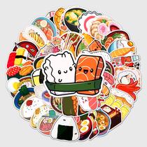 Adesivos de comida japonesa, 50 peças de vinil impermeável para decoração