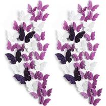 Adesivos de decoração de parede Outus 120 3D Layered Butterfly Purple