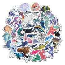 Adesivos De Desenho Animado Do Oceano, 50 Peças, Tartaruga Marinha, Camarão, Estrela-do-mar, Para Adesivos De Desenho Animado Do Oceano, 50 Peças, Tartaruga Marinha, Camarão, Estrela-do-mar, Para