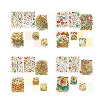 Adesivos De Diorama Miniatura De Natal, 4 Pacotes, Decalques De Cenário De Vila Natalina Para Adesivos De Diorama Miniatura De Natal, 4 Pacotes, Decalques De Cenário De Vila Natalina Para