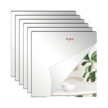 Adesivos De Espelho Acrílico Quadrados 2D Com Cantos Arredondados 4 Polegadas, 6 Ou 12 Peças,