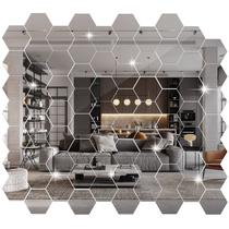 Adesivos de espelho Maitys Hexagon 72 peças para decoração de parede Adesivos de espelho Maitys Hexagon 72 peças para decoração de parede