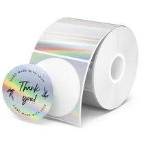 Adesivos de etiqueta térmica MUNBYN 2 Circle Holographic para presente