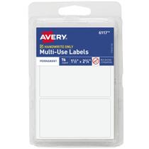 Adesivos de etiquetas Avery Multi-Use Permanent 76 etiquetas em branco