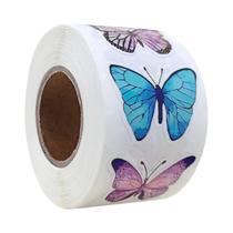Adesivos De Flores De Borboleta Vivas 500Pcs/Rolo 25cm Decalques DIY Para Notebook, Chaleira E