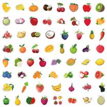 Adesivos de frutas, decalques de grafite à prova d'água, 60 unidades para laptop