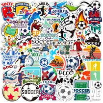 Adesivos de futebol, decalques de vinil impermeáveis, 50 unidades para laptop