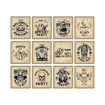 Adesivos De Garrafa De Vinho De Esqueleto Fantasma De Halloween 12/24 Peças Decoração Retrô Para