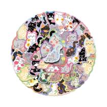 Adesivos De Gato Em Estilo Cartoon 50pcs Para Laptop, Guitarra, Capacete, Álbum De Recortes,
