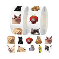 Adesivos De Gato Meme Em Estilo Cartoon 500PCS/Rolo, Recompensas Escolares, Decoração De Sala De Adesivos De Gato Meme Em Estilo Cartoon 500PCS/Rolo, Recompensas Escolares, Decoração De Sala De