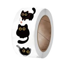 Adesivos De Gato Preto 500PCS Impermeáveis Para Bagagem, Laptop, Arte De Café E Decoração De Casa