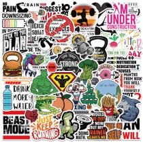 Adesivos de ginástica e treino, 50 peças de decalques de vinil com tema de academia