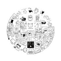 Adesivos De Graffiti De Gato Preto E Branco Fofos 40PCS DIY Para Bagagem, Laptop E Telefone