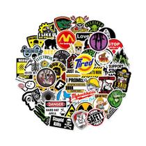 Adesivos De Graffiti Impermeáveis Para Capacete, Conjunto De 50 Peças, Slogans De Aviso Para