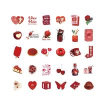 Adesivos De Graffiti Vermelho Cereja 30pcs À Prova d'Água Em PVC Para Caderno, Copo De Água, Mala,