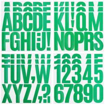 Adesivos de Letras de 3 Polegadas, 138 Peças de Letras e Números Autoadesivos para Caixa de Correio, Número da Casa e Garrafa de Água, Adesivos de Vinil à Prova dÁgua para DIY (12 Folhas Verdes)