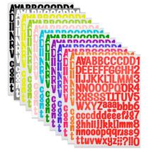 Adesivos de Letras e Números 1512 Peças Vinil 12 Cores 21 x 29 cm