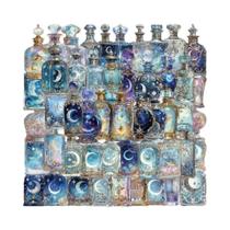 Adesivos De Lua Brilhante 50 Peças Decalques Transparentes À Prova d'Água Para Scrapbooking,