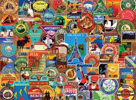 Adesivos de mala Jigsaw Puzzle Buffalo Games 1000 peças Adesivos de mala Jigsaw Puzzle Buffalo Games 1000 peças