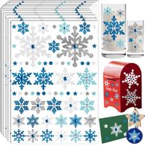 Adesivos de Natal Bestus - 600 Flocos de Neve 3D com Glitter