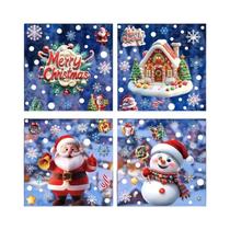 Adesivos De Natal Em Forma De Floco De Neve E Papai Noel Para Janelas, Decorações De Natal Para