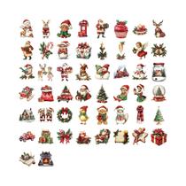 Adesivos De Natal Retrô Em Estilo Cartoon 50/100 PCS À Prova d'Água Transparentes Em PET Para