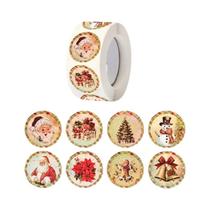 Adesivos De Natal Vintage 500PCS, Embalagem Em Rolo Para Crianças, Etiquetas Decorativas 2025 Adesivos De Natal Vintage 500PCS, Embalagem Em Rolo Para Crianças, Etiquetas Decorativas 2025