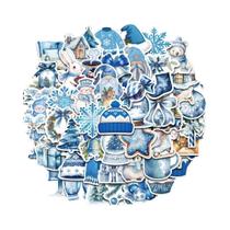 Adesivos De Natal Y2K Azuis Para O Inverno - 50 Peças Para Scrapbooking, Laptop, Decoração De Adesivos De Natal Y2K Azuis Para O Inverno - 50 Peças Para Scrapbooking, Laptop, Decoração De