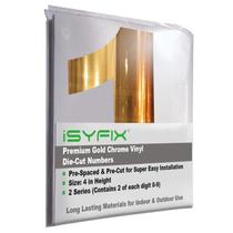 Adesivos de números de vinil iSyfix Gold Chrome de 10 cm autoadesivos